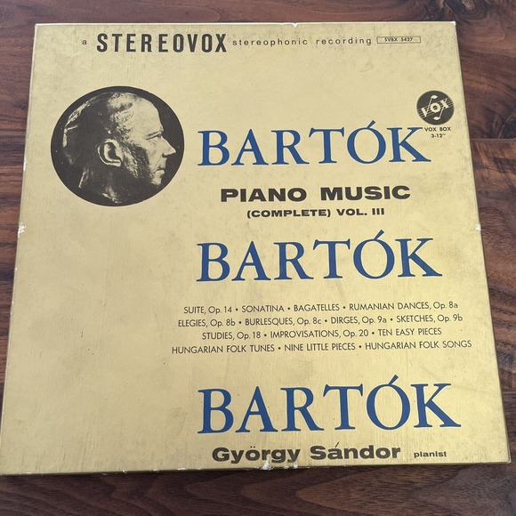 Bartok Piano Music Vol. III György Sánder Vinyl 3 Record Box Set VOX SVBX 5427 - Picture 1 of 14